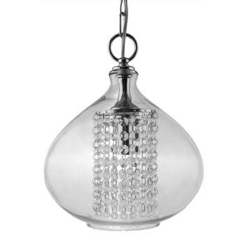 11.75" Faceted Crystal Glass Hanging Pendant - River of Goods