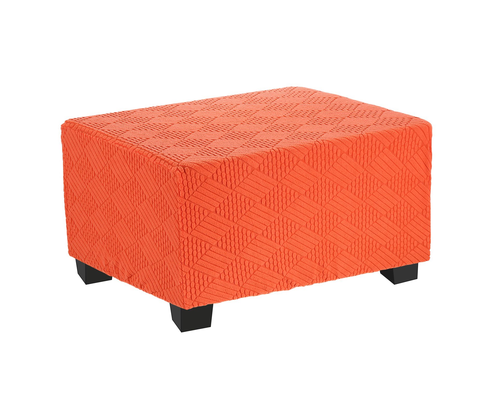 Unique Bargains  Elastic Furniture Protector Stretch Foot Stool Cover for Living Room Bedroom 1 Pc Orange Fit 85-95cm / 33"-37"