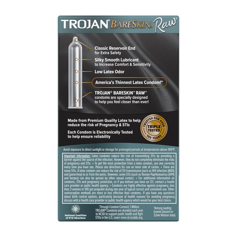 Trojan Bareskin Raw Condoms - 10ct, 3 of 8