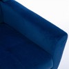 Gulches Modern Velvet Ergonomic Accent Chair, Blue with Black Solid Wood Legs - 3 of 4