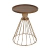 CAVINAS Round Side Table, Modern Coffee Table 19.9" Nightstand with Metal Frame and Wooden Tabletop for Bederoom and Living Room - 3 of 4