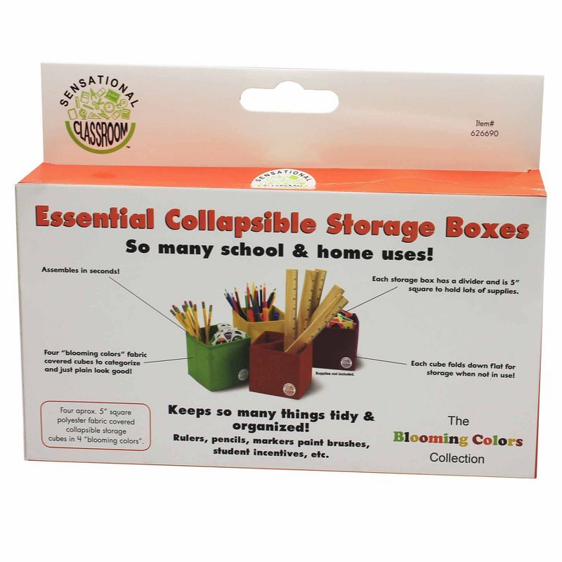 Sensational Classroom™ Essential Collapsible Storage Boxes, Set of 4, 2 Sets, 4 of 6