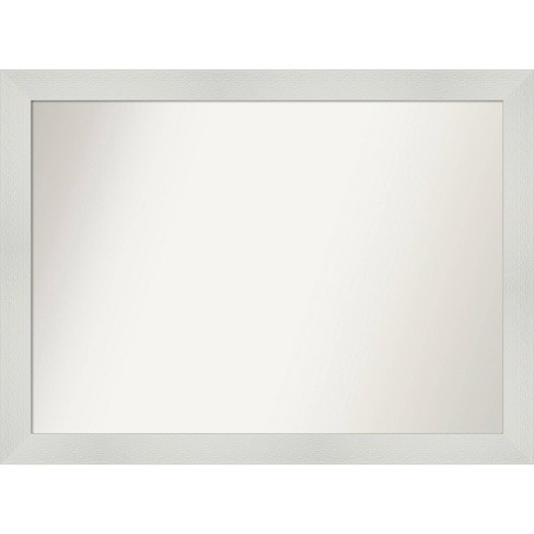 43" x 32" Non-Beveled Mosaic Bathroom Wall Mirror White - Amanti Art: Modern Style, Polystyrene Frame, Wall Mounted - image 1 of 4