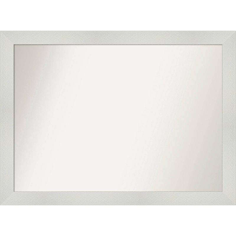 43&#34; x 32&#34; Non-Beveled Mosaic Bathroom Wall Mirror White - Amanti Art, 1 of 10