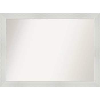 43" x 32" Non-Beveled Mosaic Bathroom Wall Mirror White - Amanti Art