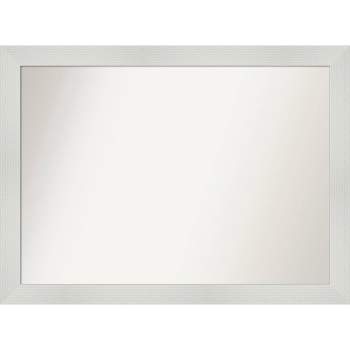 43" x 32" Non-Beveled Mosaic White Wall Mirror - Amanti Art