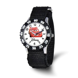 Black Bow Jewelry Disney Boys Cars Lightning McQueen Black Velcro Time Teacher Watch - 1 of 3