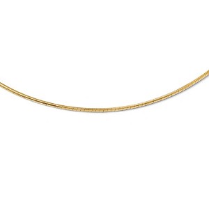 Black Bow Jewelry 2mm 14k Yellow Gold Round Omega Chain Necklace - 1 of 4