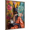 Amanti Art The Tea Connoisseur Doberman by Mowzu  Framed Canvas Wall Art - 2 of 4