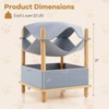 Costway 2-Tier Wooden Cat House Modern Cat Tree w/ Storage Space Small Pet Furniture for Indoor Kittens - 2 of 4