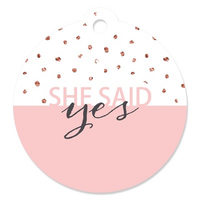 Big Dot of Happiness Bride Squad - Rose Gold Bridal Shower or Bachelorette Party Favor Gift Tags (Set of 20)