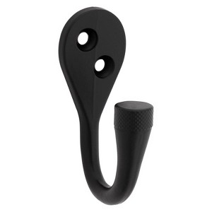 National Hardware Powell Medium Matte Black Black Aluminum 2-5/8 in. L Knurled Hook 15 lb 1 pk - 1 of 1