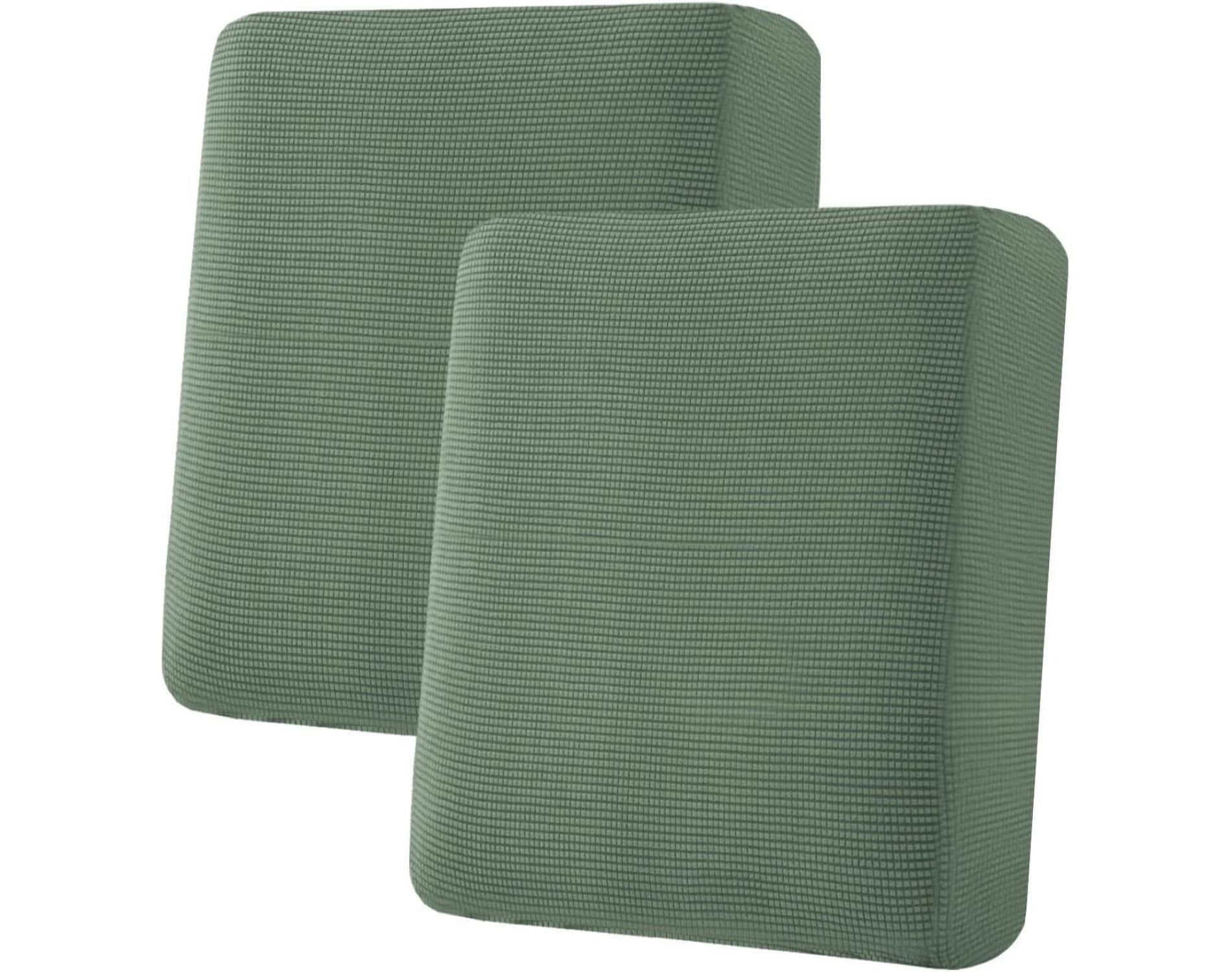 H.Versailtex Jacquard Textured Twill Fabric Sofa Cushion Cover Set Loden Frost 2 Cushion Loveseat