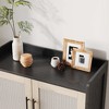 Rattan Shoe Cabinet with Doors, 5-Tier Shoe Storage Cabinet with 2 Adjustable Shelves and Heavy Duty Metal Legs - 3 of 4