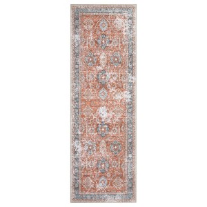 COZONY Washable Vintage Oriental Area Rug with Non-Slip Backing, Low Pile Soft Carpet for Living Room and Bedroom - 1 of 4