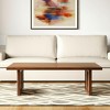 HomeRoots 42" Brown and Natural Solid Wood and Wicker Square Double Pedestal Coffee Table - 2 of 4