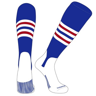 PEAR SOX OTC Baseball Softball Stirrup Socks (F, 5in) Royal, White, Red