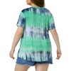 Agnes Orinda Women's Plus Size V Neck Short Sleeve Casual Stripe Tie Dye Basic T-Shirts - 4 of 4