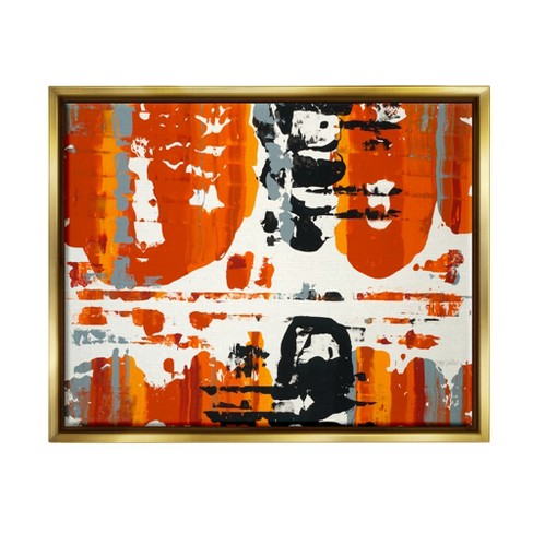 Stupell Industries Burnt Orange Momentum Gold Floater Framed