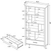 Vertical Bookshelf with 8 Open Shelves and Bottom Drawer MDF Construction 68in for Living Room Bedroom or Home Office-3irtyhousy - 4 of 4