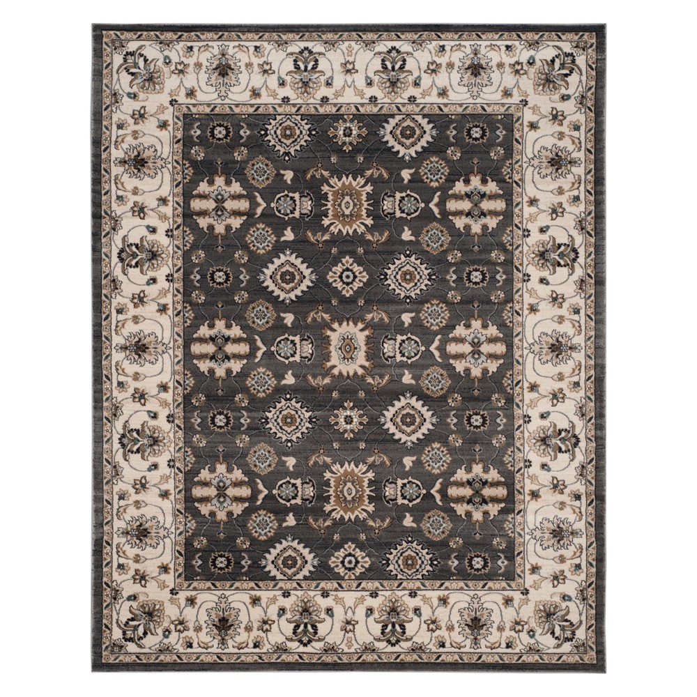 9'x12' Stefanie Floral Accent Rug Gray/Cream - Safavieh