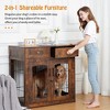 Garvee ElfinAura 40" Heavy Duty Dog Crate Furniture with Double Doors, Removable Tray & Storage Drawers - 2 of 4