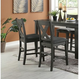 CAVINAS 24" Modern Dining Chairs,Set of 2,Wooden Counter Chairs with Upholstered Seat,Eco-Friendly Kitchen and Dining Furniture - 1 of 4