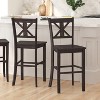 Merrick Lane Set of Two Solid Wood Modern Farmhouse Dining Stool - 2 of 4