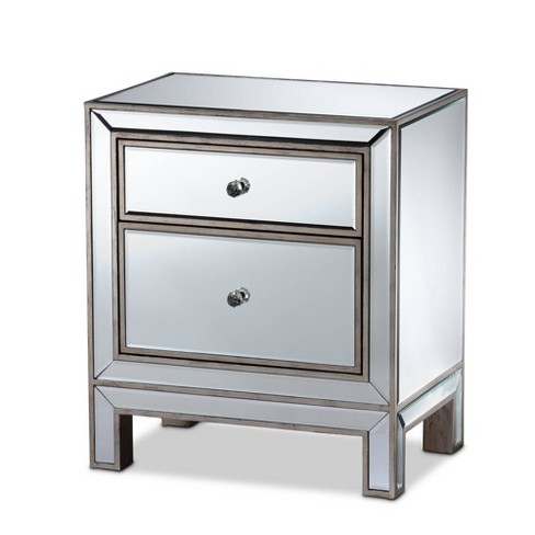 Mirrored cheap nightstand target