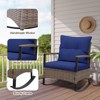 EAGLE PEAK 3PCS Patio Rattan Conversation Set Rocking Chair Cushioned Sofa Garden Furniture - 2 of 4