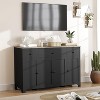 55inch Buffet Cabinet with Drawers-Large Sideboard Buffet Storage Cabinet with Shelves and Doors-Minimalist Coffee Bar Station Wood Kitchen Table fo - 3 of 4