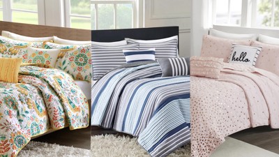 Boho Purple and Turquoise Reversible Microfiber Coverlet Set