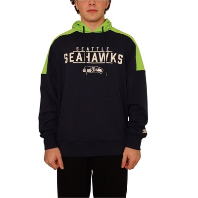 STARTER Mens Seattle Seahawks Hoodie Sweatshirt, Blue, Large