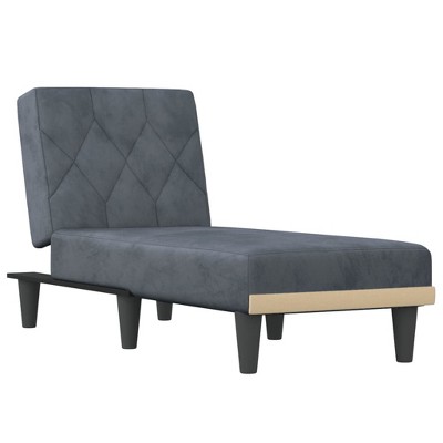 vidaXL Chaise Lounge Dark grey Velvet, plywood One size