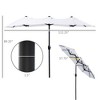 TiramisuBest 9' x 7' Solar LED Lighted Patio Umbrella with Tilt & Crank for Table/Base, Garden, Deck, Backyard, Pool, Beach - White - 3 of 4