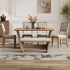 CAVINAS Dining Table Set for 6 Retro Table Set with Stable Trapezoidal Table Base 4 Chairs and Bench for Kitchen - 3 of 4