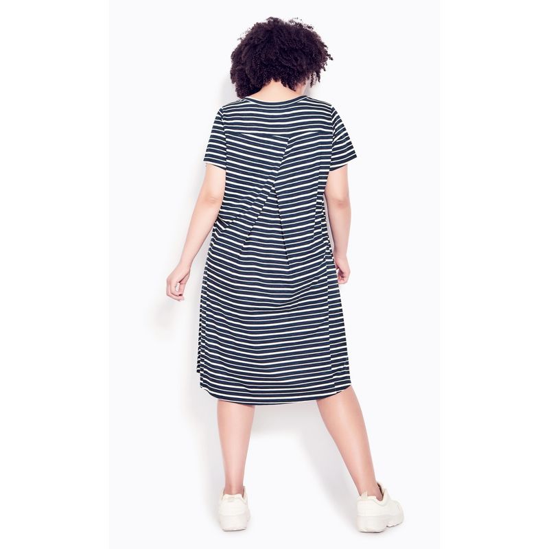 Women's Plus Size Hello Sunshine Stripe Dress - navy | ZIM & ZOE, 2 of 4