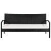 vidaXL 3 Seater Garden Sofa with Cushions Black Poly Rattan - 2 of 4