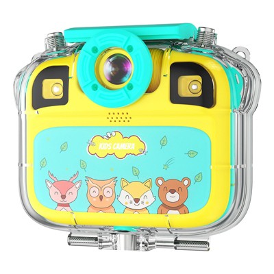 Contixo Kids Waterproof Camera, 1080p HD, 5x Zoom, Silicone Case, Built-In Games - Yellow