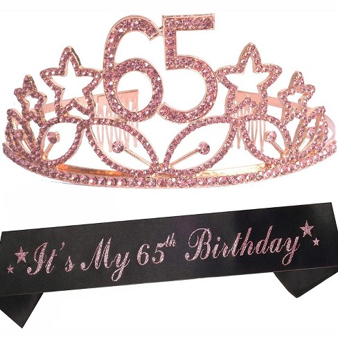 VeryMerryMakering Silver 20th Birthday Sash & Tiara Set - Glitter Sash +  Hearts Rhinestone Tiara for Women, Ideal 20th Birthday Gifts 