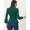 INSPIRE CHIC Women's Peplum Long Lantern Sleeve Elegant Wrap V Neck Office Blouse - 4 of 4