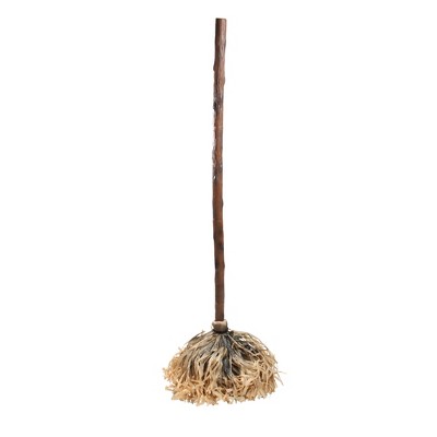 Roman 47" Life-Size Sound Activated Musical Dancing Haunted Witches Broom Halloween Decoration - Brown