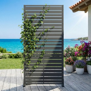 MAYEERTY 72 x 35 Inch Outdoor Privacy Screen, Louvered Galvanized Steel ...
