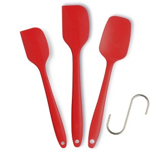 Silicone Spatula Set of Three: Cake Cream Spatula, Scraper, and Batter Mixing Knife - Baking Tools - FDA Approved - 1 of 1