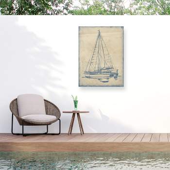 "Yacht Blueprint I" Outdoor Canvas