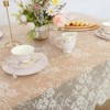 Wikineon Lace Tablecloth 5 Pack Ivory Wedding Table Cloth 60 x 120 Inch Rustic Table Overlay Sheer Table Cloths for Vintage Party Floral Decorations - 3 of 4