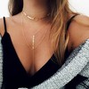 Summit Adventure Stylish Layered Sequins Choker Necklace with Thin Long Chian Pendant for Women Lady - 2 of 4