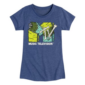 Girls' - MTV - Logo Halloween Fitted Short Sleeve Graphic T-Shirt - 1 of 3