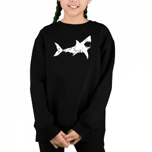LA Pop Art Bite Me - Girl's Word Art Crewneck Sweatshirt - 1 of 3