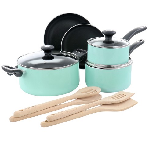 Free Shipping 7 Piece Non-Stick Cookware Set Aluminum Teal pot set coo –  Crespo Kitchen tools